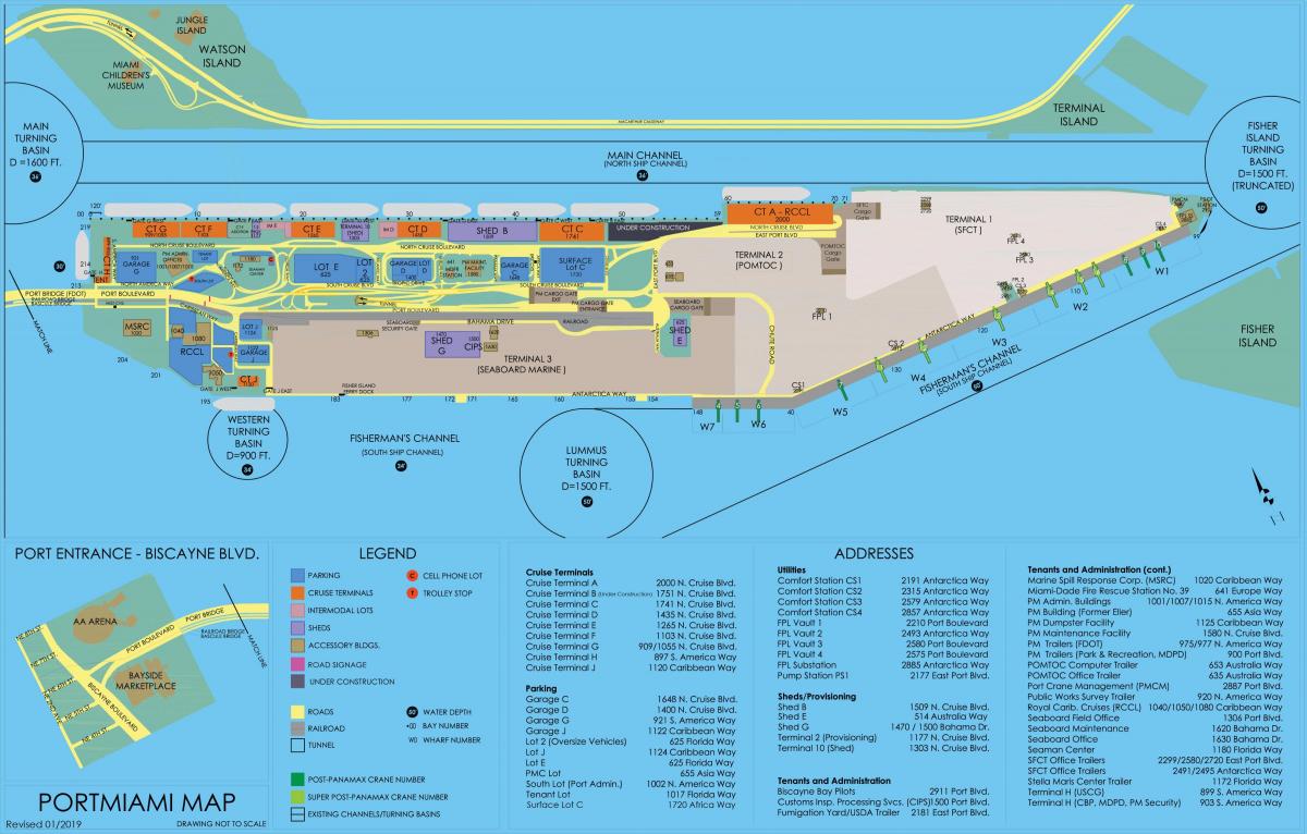 carte de port of Miami