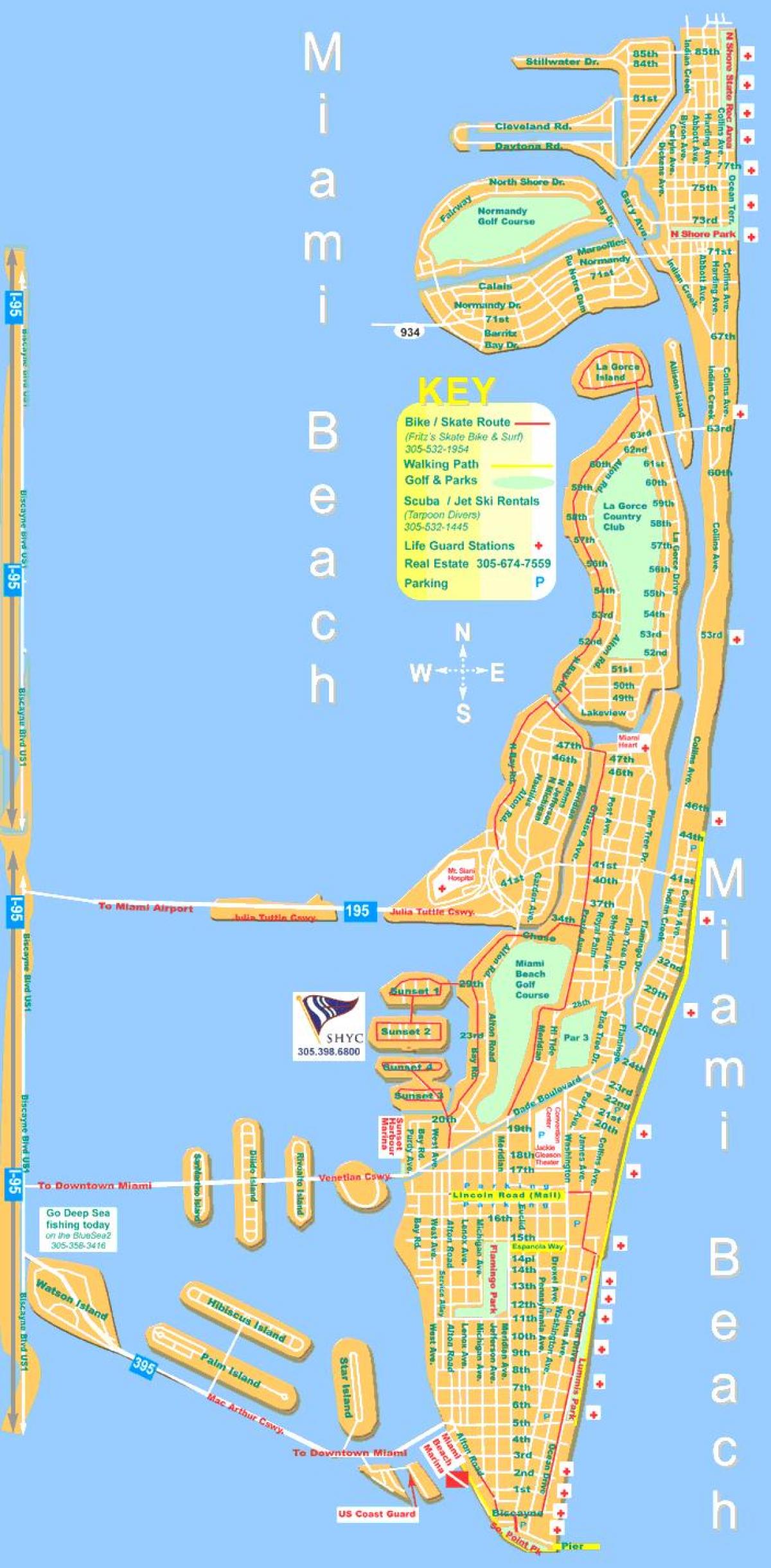 la carte de Miami beach