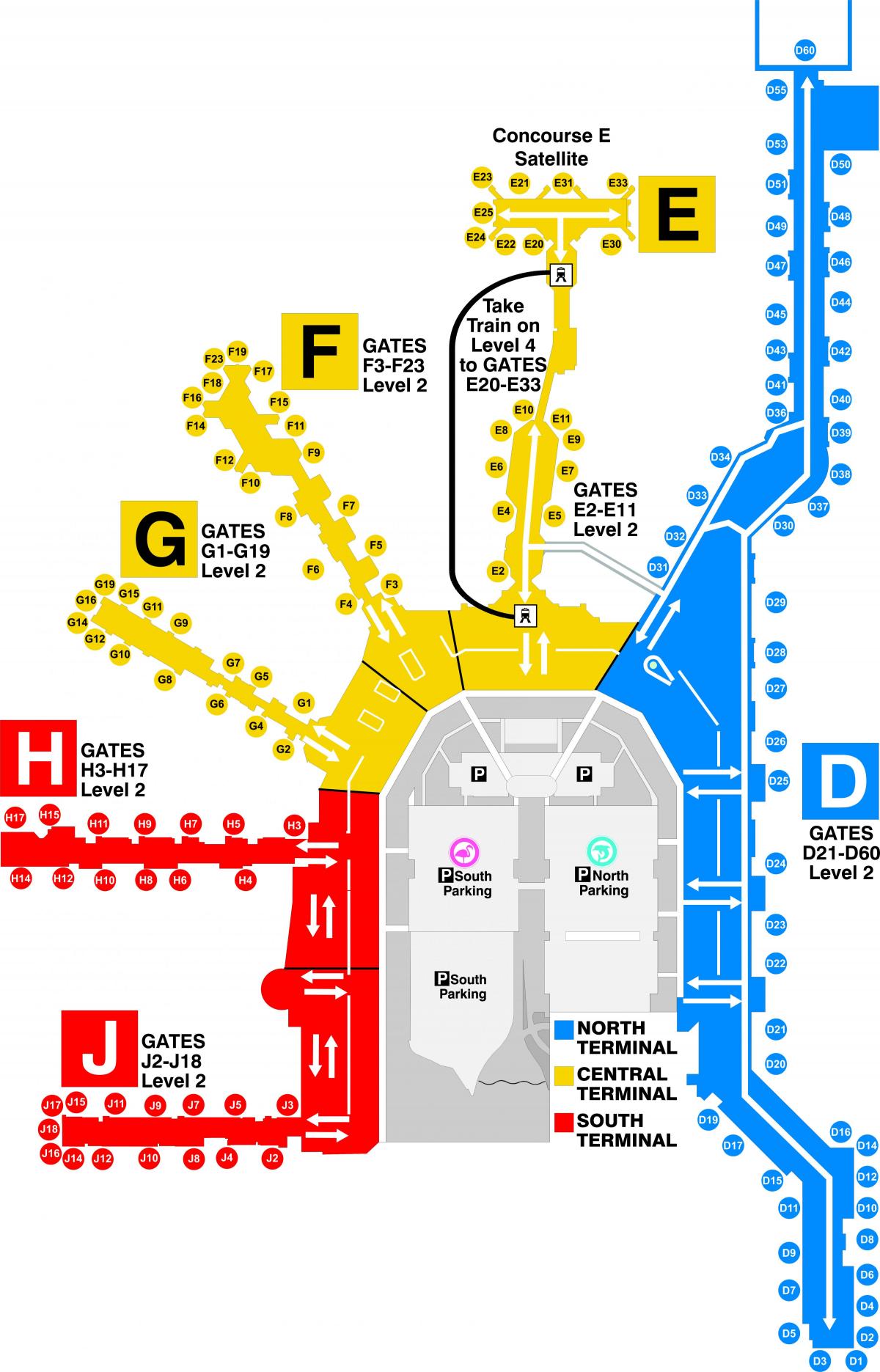 carte de l'aéroport de Miami