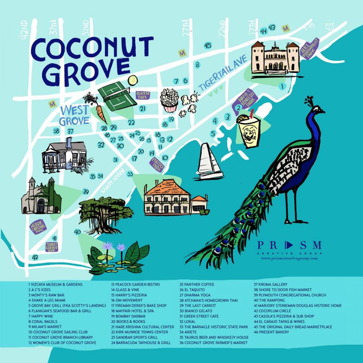 carte de Coconut Grove Miami