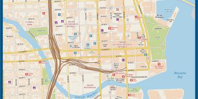 Carte du centre-ville de Miami
